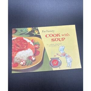 Vintage Cookbook Heinz Cook With Soup 1977 Booklet Advertising Retro Kitchen